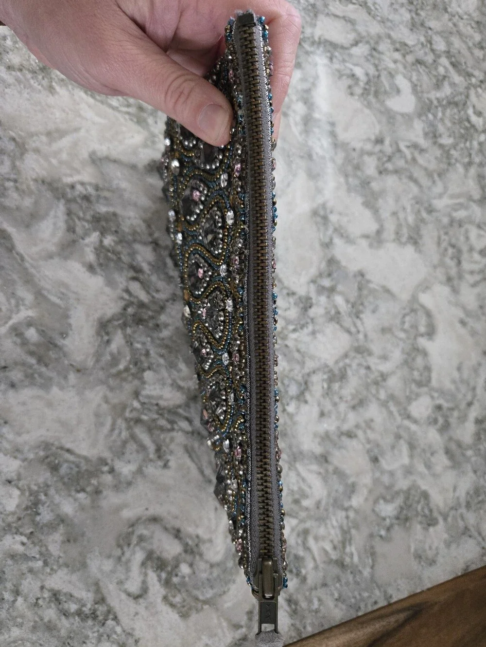 Anthropologie Beaded Clutch Purse